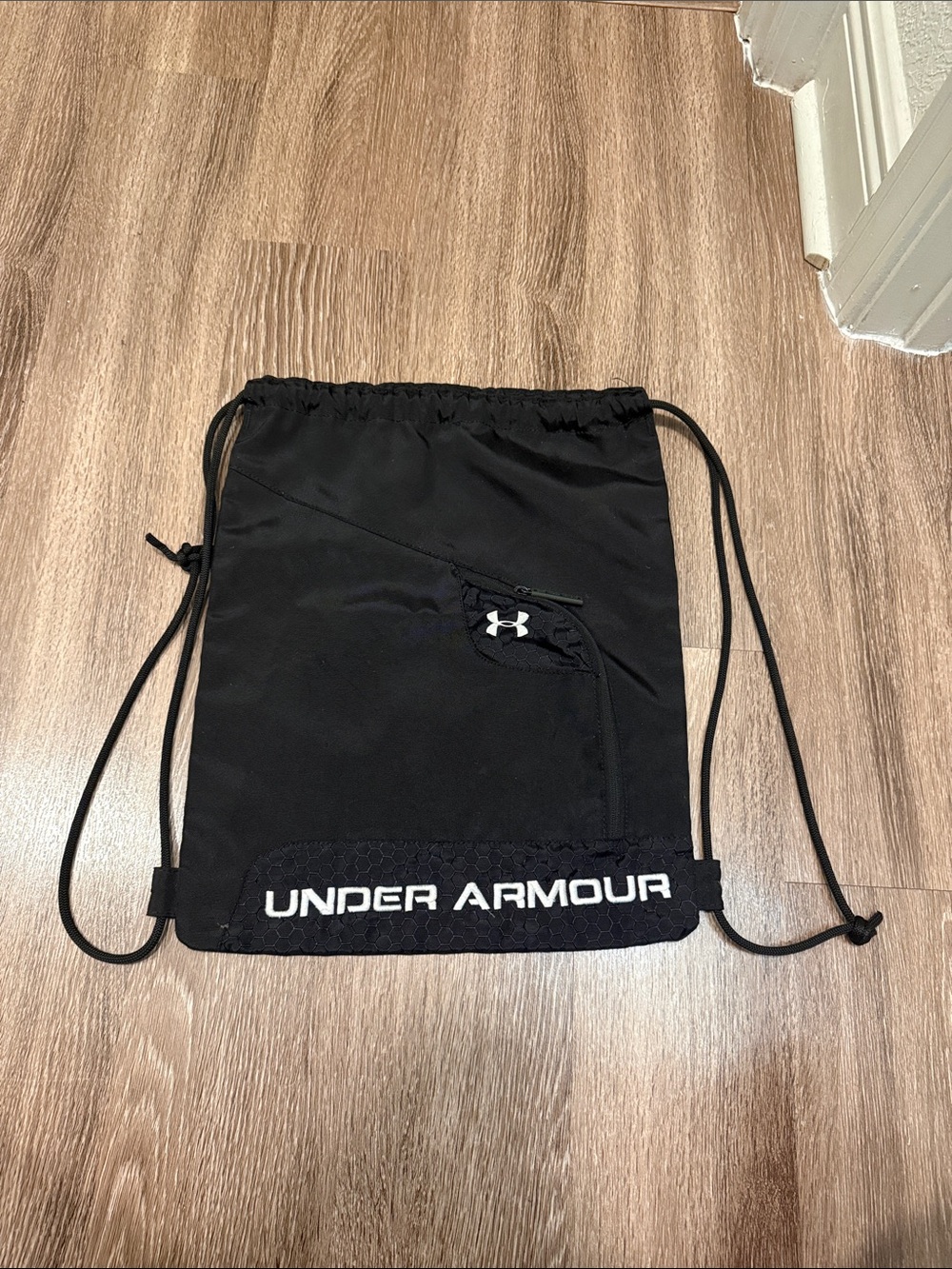 Under Armour Black Drawstring Sport Sack with Front Pocket